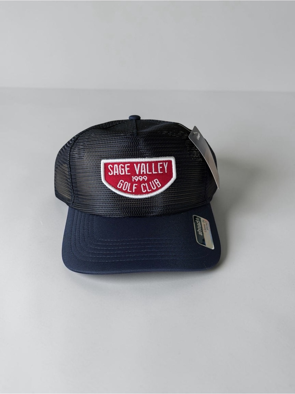 Sage Valley Golf Club Patch Trucker Hat - Navy & Red